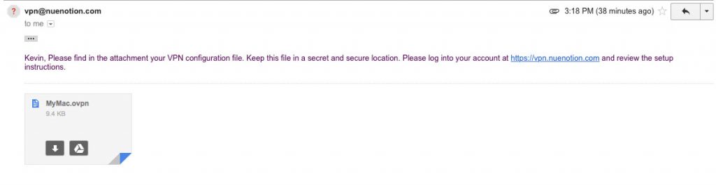 Mac VPN Install - Download key file