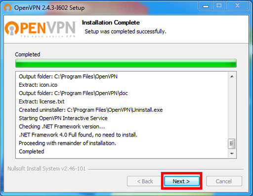Windows VPN Install – Software Install Complete