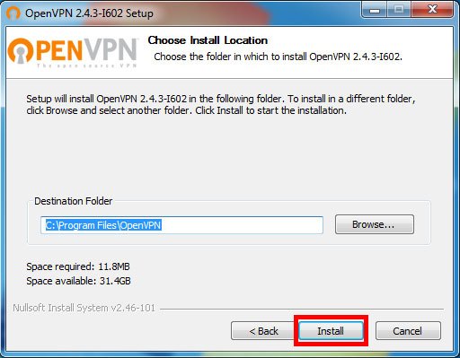 Windows VPN Install – Software Install Location