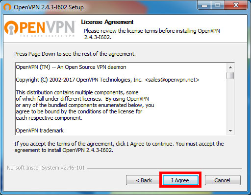 Windows VPN Install – Software License Agreement